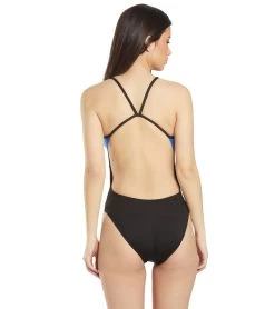 Women's Surf Splice Swan Back One Piece Swimsuit 9 Women's Surf Splice Swan Back One Piece Swimsuit -Swim Equipment Store 5666062008488 blue 3a