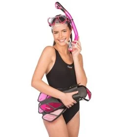 CRESSI Ikarius Mask, Orion Dry Snorkel, And Bonete Pro Fin Set 14 CRESSI Ikarius Mask, Orion Dry Snorkel, And Bonete Pro Fin Set -Swim Equipment Store 5666871476392 pink 5a