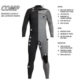 Xcel Men's 4/3mm Comp Thermo Lite Front Zip Fullsuit Wetsuit 8 Xcel Men's 4/3mm Comp Thermo Lite Front Zip Fullsuit Wetsuit -Swim Equipment Store 5667601055912 black 3a