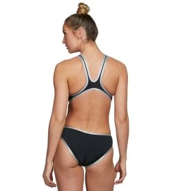 Arena Women's One Big Logo One Piece Swimsuit -Swim Equipment Store 5667733176488 blacksilver 3a