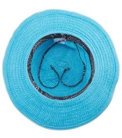 Girl's Petite Scrunchie Hat (5-12 Years) -Swim Equipment Store 5668924063912 turquoisewhite 3a