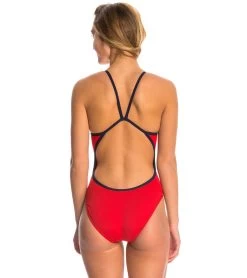 Lifeguard Varsity Solid One Piece Swimsuit -Swim Equipment Store 5670075957416 guardrednavy 3a