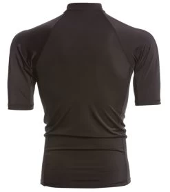 Men's Solid S/S UPF 50+ Sport Fit Rash Guard -Swim Equipment Store 5670214828200 black 3a