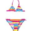 Arena Girls' 6-7 Years Stripes Triangle Bikini Swimsuit Set -Swim Equipment Store 5671483572392 whiteroseviolet 1a