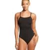 Speedo Women's Solid Endurance + Flyback Training One Piece Swimsuit -Swim Equipment Store 5671898939560 blackblack 1a