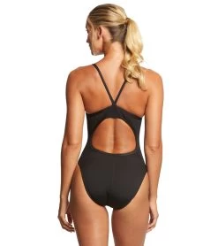 Speedo Women's Solid Endurance + Flyback Training One Piece Swimsuit -Swim Equipment Store 5671898939560 blackblack 3a