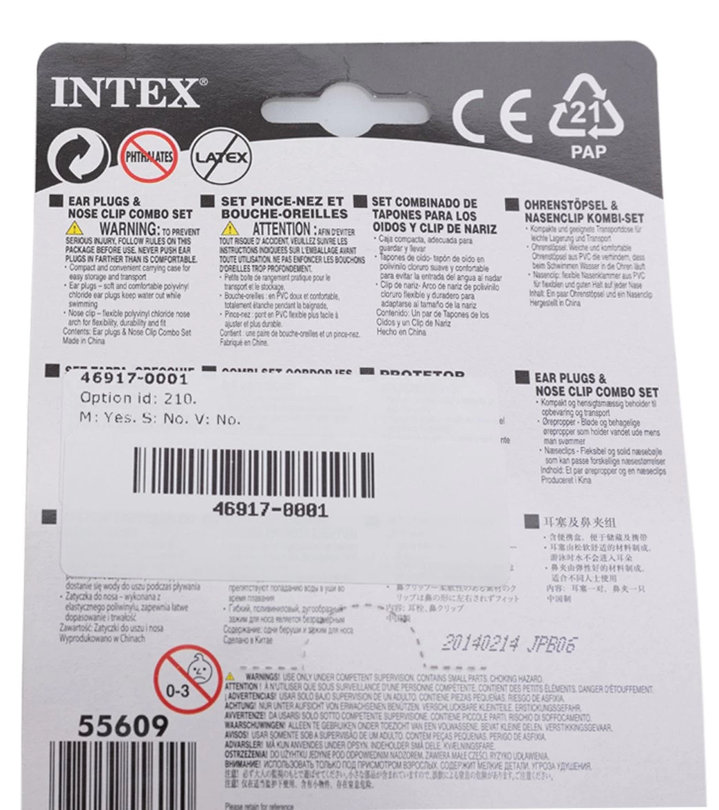 Intex Ear Plugs & Nose Clip Combo Set 5 Intex Ear Plugs & Nose Clip Combo Set - Image 3