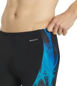 Light Wave Piped Splice Jammer Swimsuit -Swim Equipment Store 5672533917864 blackblue 10a