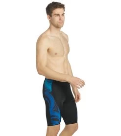 Light Wave Piped Splice Jammer Swimsuit