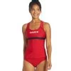 Guard Racerback Solid Tankini Top -Swim Equipment Store 5672538439848 redblackred 1a