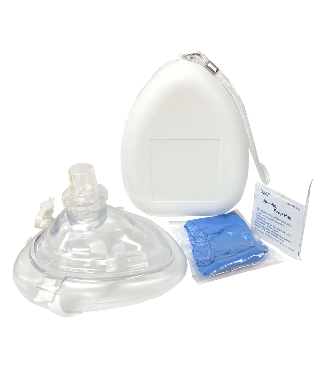 Ambu CPR Mask With O2 Inlet, Headstrap, Gloves, And Wipes, Blank No Logo 3 Ambu CPR Mask With O2 Inlet, Headstrap, Gloves, And Wipes, Blank No Logo