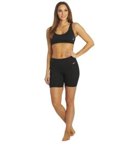Nike Women's 6" Chlorine Resistant Essential Kick Swim Short -Swim Equipment Store 6100144554152 black 4a