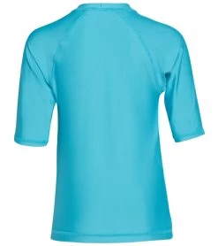 Youth Unisex S/S UPF 50+ Comfort Fit Rashguard -Swim Equipment Store 6175050039464 oceanblue 2a