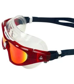 AQUASPHERE Vista Pro Mirrored Lens Mask -Swim Equipment Store 6215487783080 redmirroredlensdarkbluered 3a