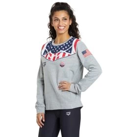 Arena Women's OG Crew Sweater -Swim Equipment Store 6233516376232 mediumgreymelange 4a