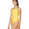 Speedo Women's Solid Tie Back One Piece Swimsuit -Swim Equipment Store 6542094532776 lemonchrome 1a