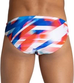 Arena Men's Rainbow Stripes MaxLife Brief Swimsuit -Swim Equipment Store 6609582194856 navymulti 2a