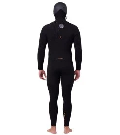 Rip Curl Men's 5/4mm Flashbomb Long Sleeve Heatseeker Hooded Zip Free Fullsuit Wetsuit -Swim Equipment Store 6735177547944 black 3a
