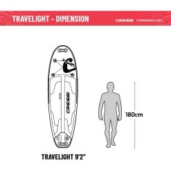 CRESSI Travelight Foldable 9’2’’ Inflatable SUP Set -Swim Equipment Store 6856349581480 whiteblue 9a