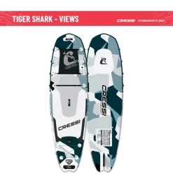 CRESSI Tiger Shark Multitask 10’2’’ Inflatable SUP Set -Swim Equipment Store 6856350367912 greyblackcammo 12a
