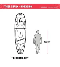 CRESSI Tiger Shark Multitask 10’2’’ Inflatable SUP Set -Swim Equipment Store 6856350367912 greyblackcammo 9a