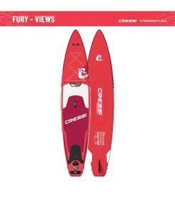 CRESSI Set Isup Fury Touring Dc 12’2’' Rosso Inflatable SUP -Swim Equipment Store 6856350761128 redwhite 11a