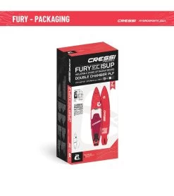 CRESSI Set Isup Fury Touring Dc 12’2’' Rosso Inflatable SUP -Swim Equipment Store 6856350761128 redwhite 9a
