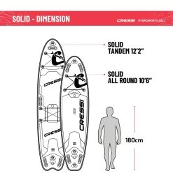 CRESSI Solid Tandem Dc 12'2'' Inflatable SUP 23 CRESSI Solid Tandem Dc 12'2'' Inflatable SUP -Swim Equipment Store 6856351613096 grey 8a