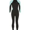 Xcel Women's 3/2mm Axis Flatlock Back Zip Fullsuit Wetsuit -Swim Equipment Store 7088937926824 blackglacierblue 1a