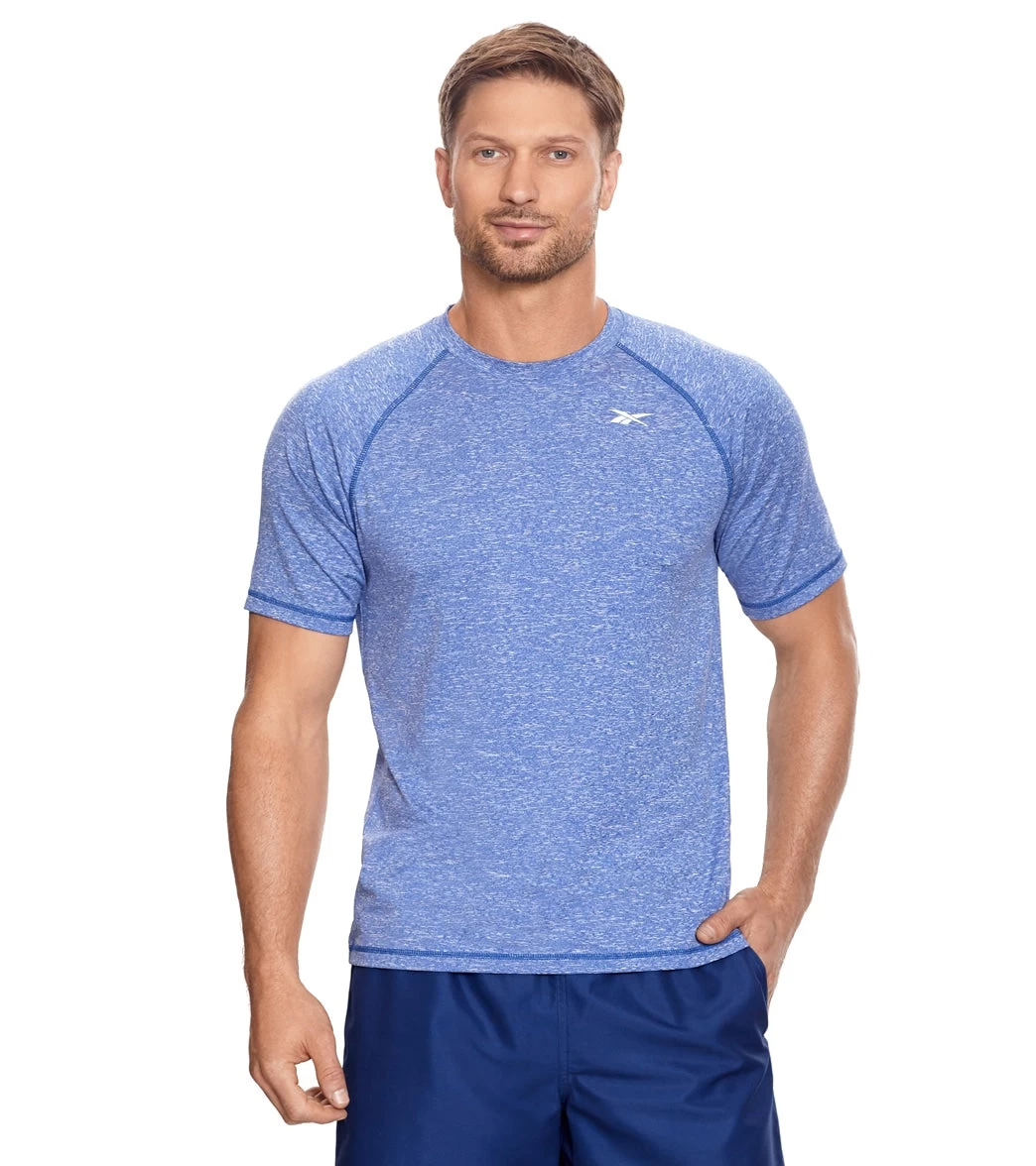 Reebok Men's Heathered Black Raglan Swim Tee 3 Reebok Men's Heathered Black Raglan Swim Tee