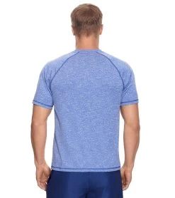 Reebok Men's Heathered Black Raglan Swim Tee 7 Reebok Men's Heathered Black Raglan Swim Tee -Swim Equipment Store 7167534334120 blue 3a
