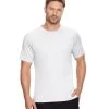 Reebok Men's Solid White Raglan Swim Tee 2 Reebok Men's Solid White Raglan Swim Tee -Swim Equipment Store 7167536365736 grey 1a