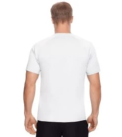 Reebok Men's Solid White Raglan Swim Tee -Swim Equipment Store 7167536365736 grey 3a