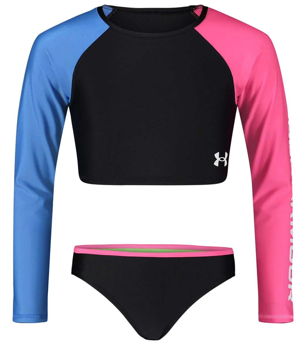 Under Armour Girls' Long Sleeve UPF 30+ Crop Rashguard Set (Little Kid, Big Kid) 3 Under Armour Girls' Long Sleeve UPF 30+ Crop Rashguard Set (Little Kid, Big Kid)