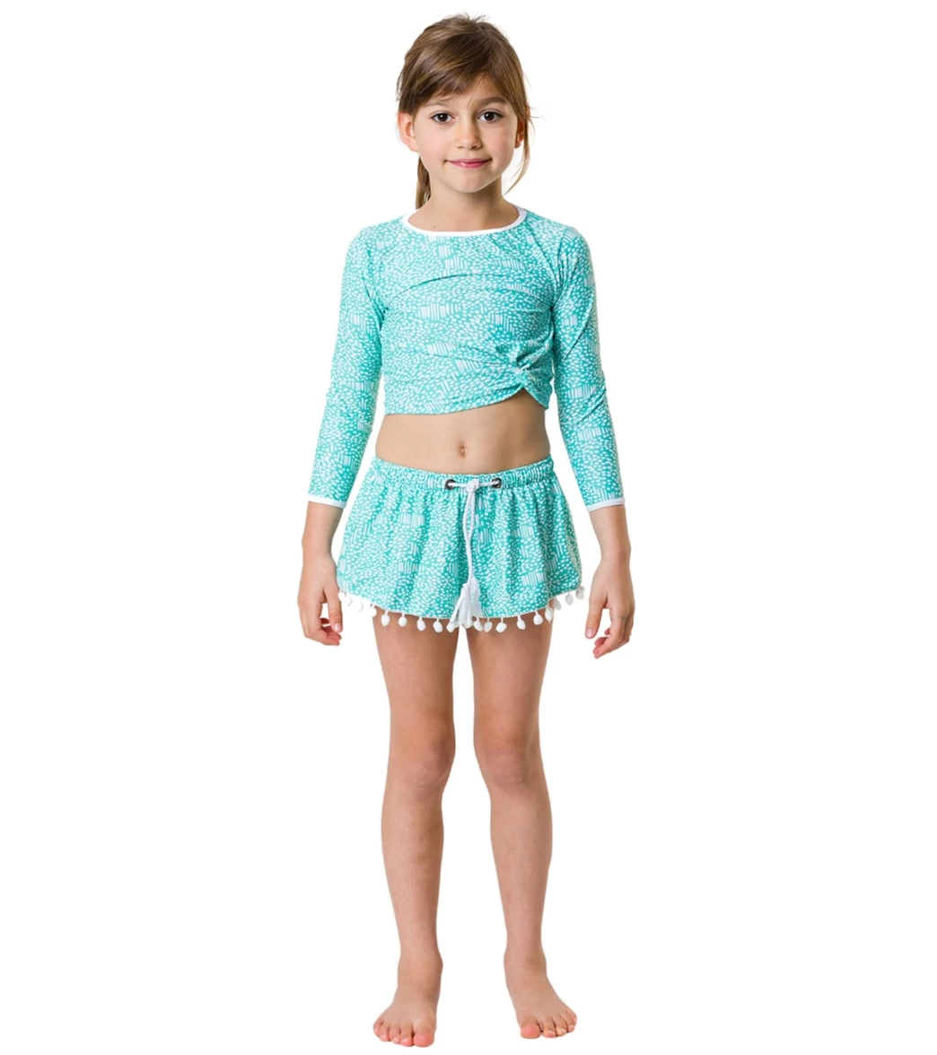 Girls' Spearmint Spot LS Wrap Crop Bikini Top (Little Kid, Big Kid) 4 Girls' Spearmint Spot LS Wrap Crop Bikini Top (Little Kid, Big Kid) - Image 3