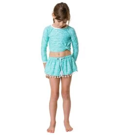 Girls' Spearmint Spot LS Wrap Crop Bikini Top (Little Kid, Big Kid) 9 Girls' Spearmint Spot LS Wrap Crop Bikini Top (Little Kid, Big Kid) -Swim Equipment Store 7217019060392 mint 4a