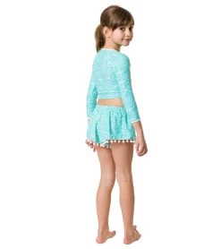 Girls' Spearmint Spot LS Wrap Crop Bikini Top (Little Kid, Big Kid) 10 Girls' Spearmint Spot LS Wrap Crop Bikini Top (Little Kid, Big Kid) -Swim Equipment Store 7217019060392 mint 5a