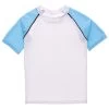 Boys' White Light Blue Sleeve SS Rash Top (Toddler, Little Kid, Big Kid) -Swim Equipment Store 7217023189160 white 1a