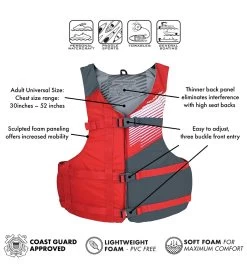 Stohlquist Adult USCG PFD 4 Pack -Swim Equipment Store 7358571053224 red 5a