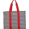 Nautical Striped Square Shoulder Tote -Swim Equipment Store 7400663187624 redwhitenavy 1a