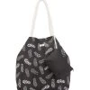 Silver Metallic Gap Tote W/ Flip-Flops Design -Swim Equipment Store 7400663777448 blacksilver 1a