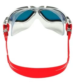 AQUASPHERE Vista Titanium Mirrored Lens Mask -Swim Equipment Store 7473587716264 redtitaniummirroredlenswhitewithredstrap 3a
