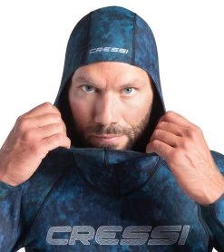 CRESSI 3.5mm Tokugawa Open Cell Hooded Two Piece Wetsuit -Swim Equipment Store 7484568469672 bluecamo 4a