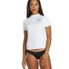 Billabong Women's Core Loose Fit Short Sleeve UPF 50 Surf Shirt -Swim Equipment Store 7490772500648 white 1a