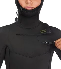 Billabong Youth 5/4mm Absolute Chest Zip Hooded Fullsuit Wetsuit -Swim Equipment Store 7492491444392 military 4a