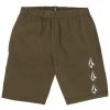 Volcom Boys' Iconic Stone Fleece Shorts (Big Kid) -Swim Equipment Store 7507602047144 military 1a
