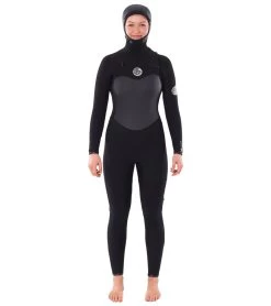 Rip Curl Women's 6/4 Flashbomb Long Sleeve Hooded Chest Zip Fullsuit Wetsuit