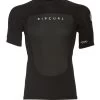 Rip Curl Men's 1.5mm Omega Short Sleeve Back Zip Wetsuit Jacket -Swim Equipment Store 7510135341224 black 1a