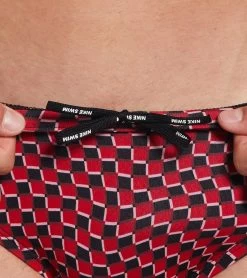 Nike Men's Drippy Check Brief Swimsuit -Swim Equipment Store 7547167998120 universityred 5a