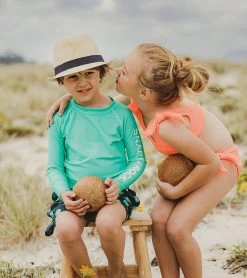 Boys' Grassy Green Long Sleeve Rashguard (Toddler, Little Kid, Big Kid) -Swim Equipment Store 7601447010472 green 4aa